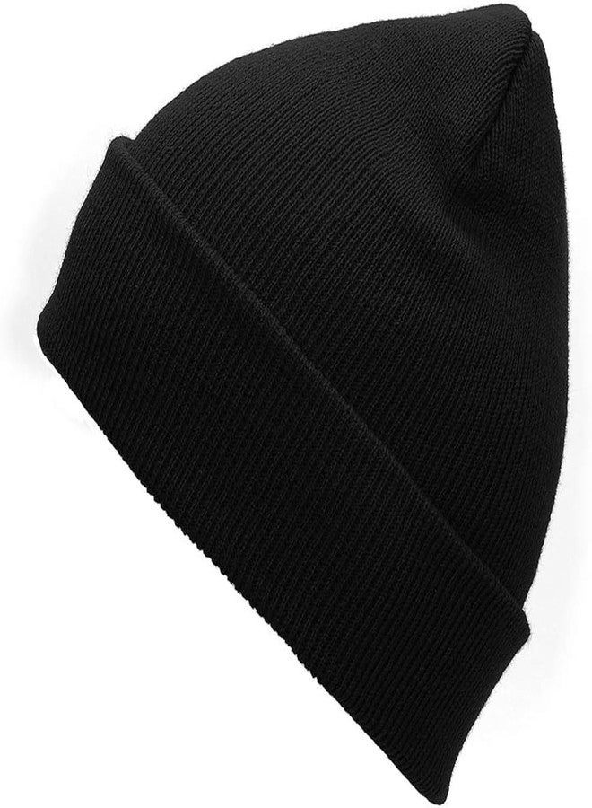 XuoAz Unisex Beanie Hats for Men Women Soft Knit Skull Cuff Cap Warm Winter Beanies Black - Image 1